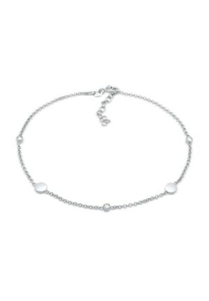 Elli Fußkette »Kristalle Plättchen Basic 925 Silber«