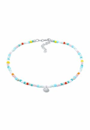 Elli Fußkette »Muschel Glas Kugeln Bunt Sommer Beach 925 Silber«