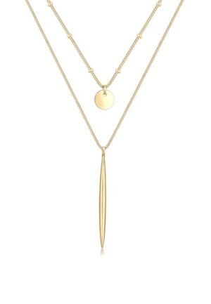 Elli Gliederkette »2-lagig Layer Kreis Geo Kugel Stab 925er Silber«