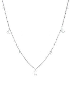 Elli Kette mit Anhänger »Sterne und Halbmond Astro Anhänger 925 Silber«