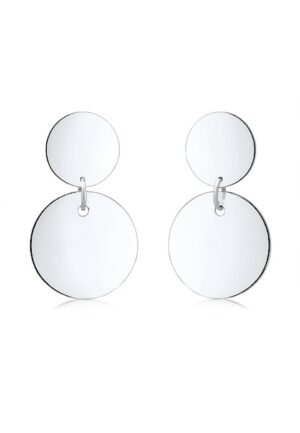 Elli Paar Ohrhänger »Geo Plättchen Kreis Circle Matt Minimal 925 Silber«