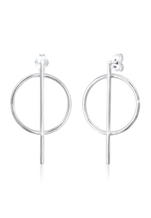 Elli Paar Ohrstecker »Ohrhänger Geo Kreis Basic Minimal Look 925 Silber«