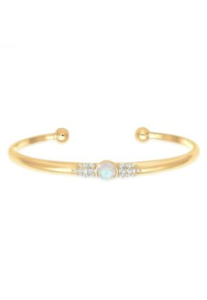 Elli Premium Armreif »Armreif Offen Opal Kristall 925 Silber«