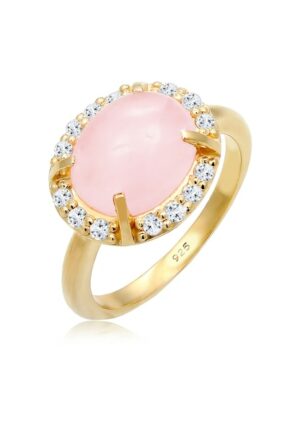 Elli Premium Fingerring »Rose Quartz Topas Edelstein 925 Sterling Silber«