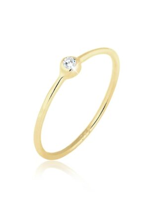 Elli Premium Fingerring »Solitär Zirkonia 375er Gelbgold«