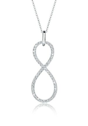 Elli Premium Kette mit Anhänger »Infinity Kristalle Endless 925 Silber«