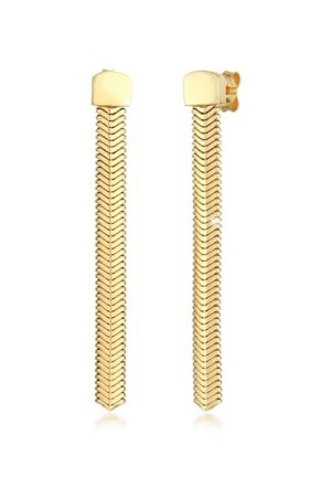 Elli Premium Paar Ohrstecker »Hänger Kette Fischgräte Trend 925 Silber«