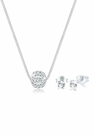 Elli Schmuckset »Collier Kugel Kristalle 925 Silber«