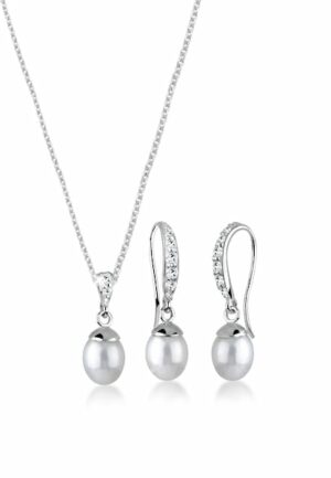 Elli Schmuckset »Elegant Perle Kristalle 925 Silber«