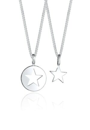 Elli Schmuckset »Mutter Kind Set Stern Anhänger Cut Out 925 Silber«