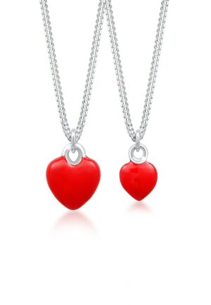 Elli Schmuckset »Set Herz Mutter Kind Liebe Emaille 925 Silber«