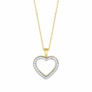 Fascination by Ellen K. Kette mit Anhänger »375 Gold gelb zweifarbig Herz Zirkonia weiß«