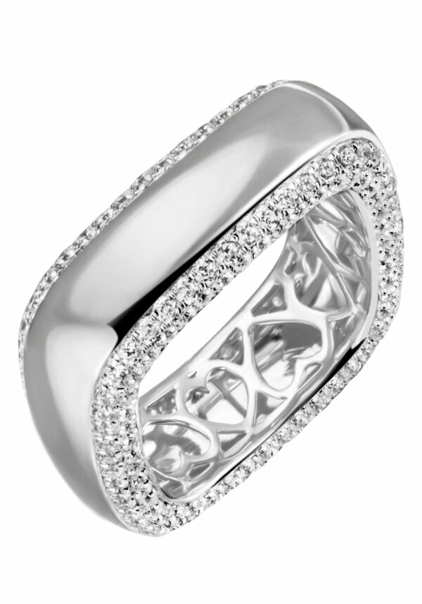 Firetti Fingerring »Schmuck Geschenk Silber 925 Silberring eckig Herzaussparung«