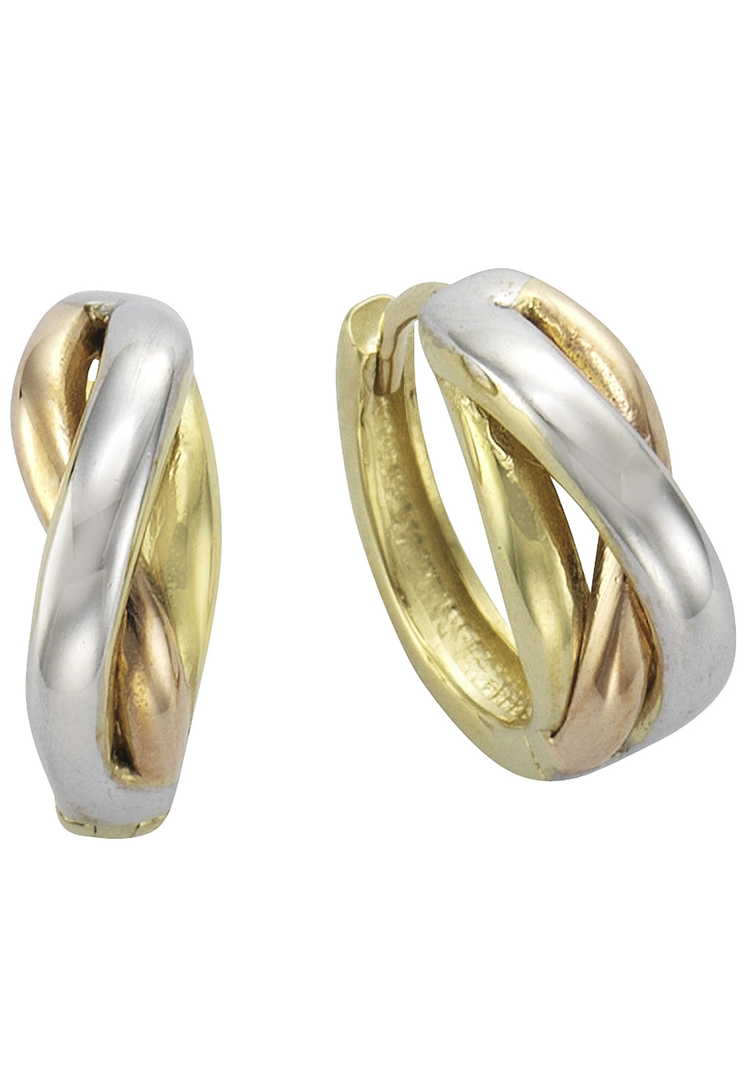 Firetti Paar Creolen »Schmuck Geschenk Gold 333 tricolor«