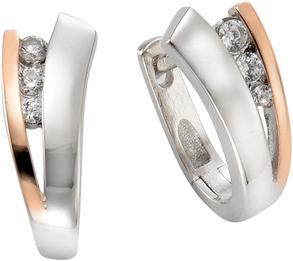 Firetti Paar Creolen »Schmuck Geschenk Silber 925 poliert rhodiniert Bicolor«