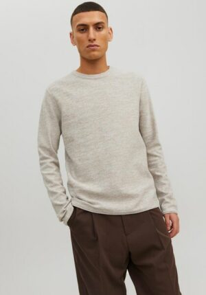 Jack & Jones Rundhalspullover »JJESUMMER LINEN KNIT CREW NECK SN«