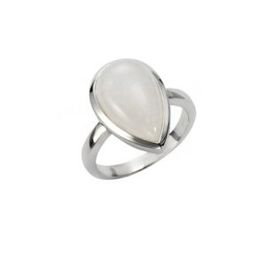 Jamelli Fingerring »925 Silber rhodiniert mit Rainbow Mondstein«