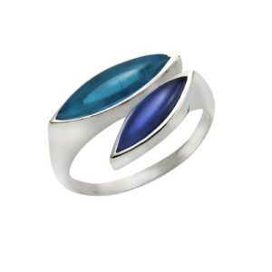 Jamelli Fingerring »925/- Sterling Silber Quarz blau (beh.)«