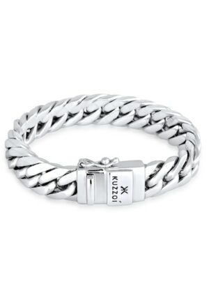 Kuzzoi Armband »Herren Panzerarmband Kastenverschluss 925er Silber«