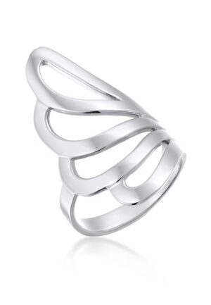 Nenalina Fingerring »Basic Wellen Geschwungen Schlicht 925 Silber«