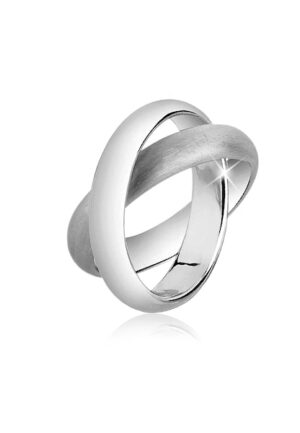 Nenalina Fingerring »Wickelring Basic Gebürstet Verschlungen 925 Silber«