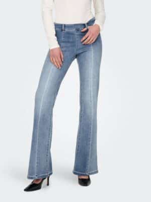 ONLY Bootcut-Jeans »ONLWAUW MID FLARED ZIP CUT DNM«