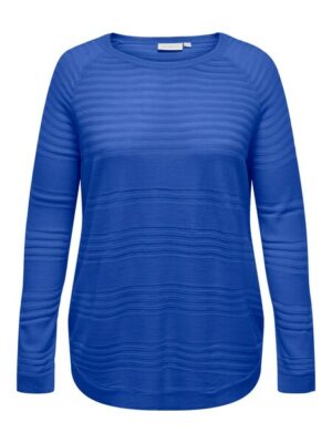 ONLY CARMAKOMA Rundhalspullover »CARNEWAIRPLAIN LS PULLOVER KNT«