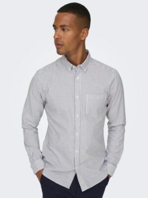 ONLY & SONS Streifenhemd »ONSALVARO LS OXFORD STRIPE SHIRT«