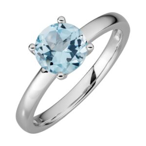 Orolino Fingerring »585/- Weißgold Blautopas Sky blue«