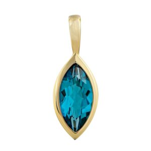 Orolino Kettenanhänger »585 Gold mit Blautopas (beh.) Navette-Schliff«