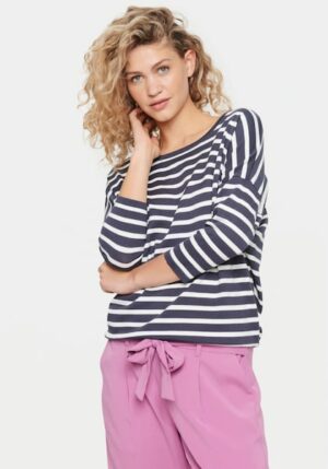 Saint Tropez 3/4 Arm-Pullover »MikaSZ Striped Pullover«