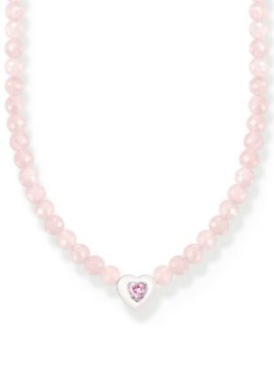 THOMAS SABO Choker »Choker Herz mit pinken Perlen