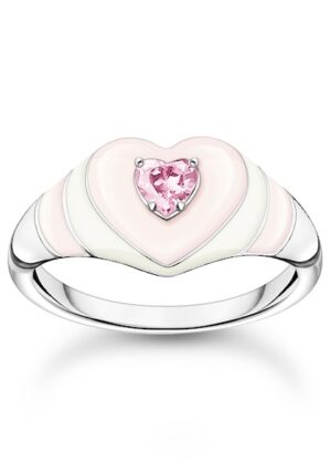 THOMAS SABO Fingerring »Herz mit pinkem Stein