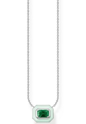 THOMAS SABO Kette mit Anhänger »mit grünem Stein