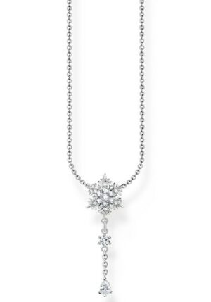 THOMAS SABO Kette mit Anhänger »Schneeflocke mit weißen Steinen