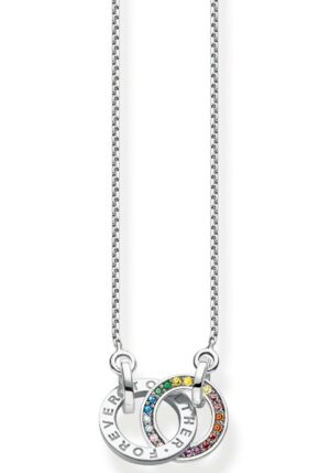 THOMAS SABO Kette mit Anhänger »Together mit zwei Ringen Silber geschwärzt
