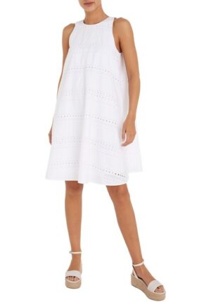 Tommy Hilfiger Blusenkleid »CO POPLIN EMBR KNEE DRESS NS«