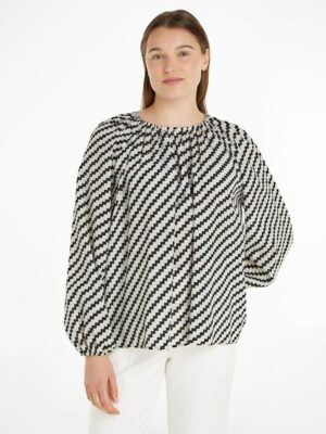 Tommy Hilfiger Blusentop »ZIGZAG GATHERED BLOUSE LS«