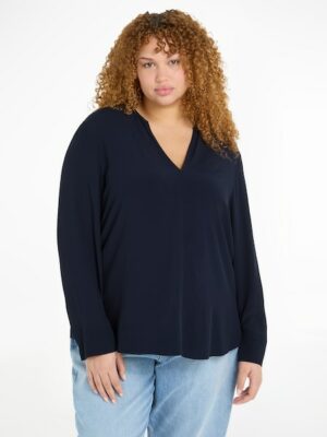 Tommy Hilfiger Curve Klassische Bluse »CRV VISCOSE CREPE V-NECK BLOUSE«