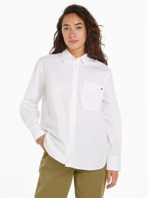 Tommy Hilfiger Hemdbluse »SOLID COTTON EASY FIT SHIRT«