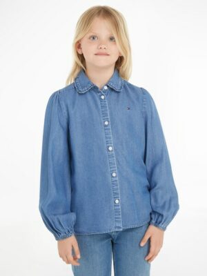 Tommy Hilfiger Klassische Bluse »TENCEL RUFFLE COLLAR SHIRT«