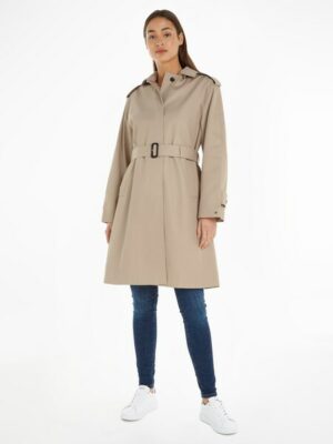 Tommy Hilfiger Kurzmantel »COTTON SB HOODED BELTED COAT«