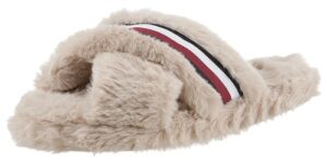 Tommy Hilfiger Plüsch Hausschuhe »FUR CROSS STRAP HOME SLIPPER«