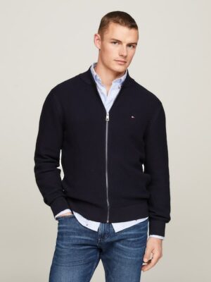 Tommy Hilfiger Strickjacke »OVAL STRUCTURE BASEBALL«