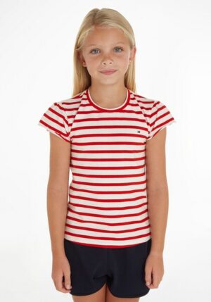 Tommy Hilfiger T-Shirt »STRIPED RUFFLE SLEEVE TOP S/S«