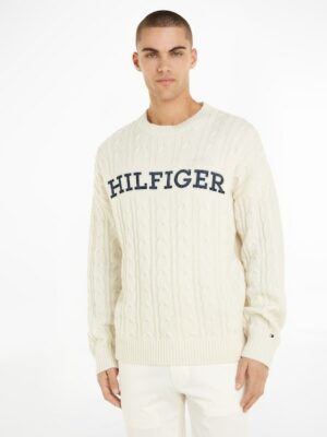 Tommy Hilfiger Wollpullover »CABLE MONOTYPE CREW NECK«