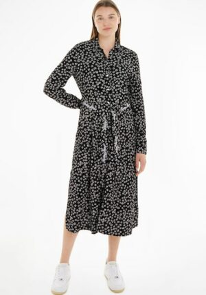 Tommy Jeans Curve Shirtkleid »TJW DITSY BELTED MIDI DRESS EXT«