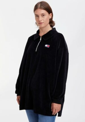 Tommy Jeans Curve Sweatshirt »TJW CRV RHINESTONE VELOUR 1/4ZIP«