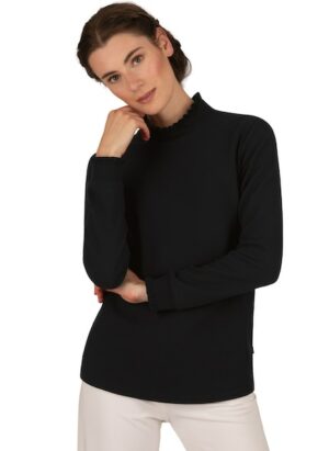 Trigema Sweatshirt »TRIGEMA Stehkragen Pullover mit Rüschen«