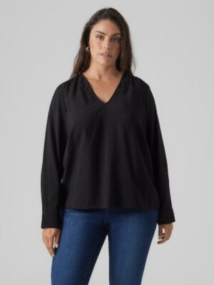 Vero Moda Curve Schlupfbluse »VMCLENA LS PLEAT TOP WVN CURVE NOOS«